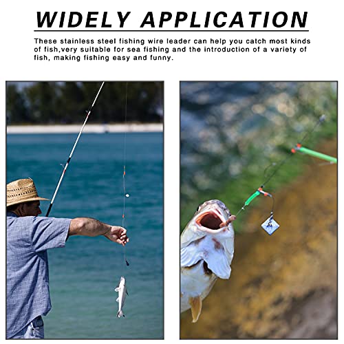 Fishing Leader Rigs Saltwater Tackle Rigs with Swivels Snaps, High Strength Wire Leaders Rigging Surf Fishing Gear Equipment for Lures Bait Hooks Catfish Walleye - color: Black Stainless Steel Leader, size: 24PCS, style: 1 Arm