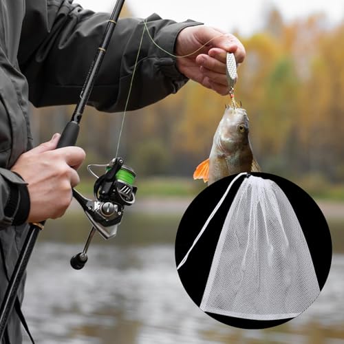 Mesh Chum Bag, 4 Pcs Bait Chum Bucket for Enhanced Fishing Attraction 14 x16 inch, Nylon Drawstring Laundry Bags, White Net Storage Bags for Saltwater Fishing Kitchen Gifts Travel College - size: 14 x16 inch