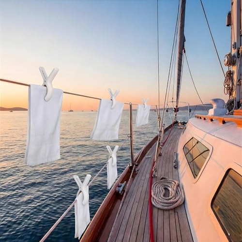8 Pack Marine Boat Rail Towel Clips Storm Proof for Beach Pontoon Fishing Cruise Travel (Orange)