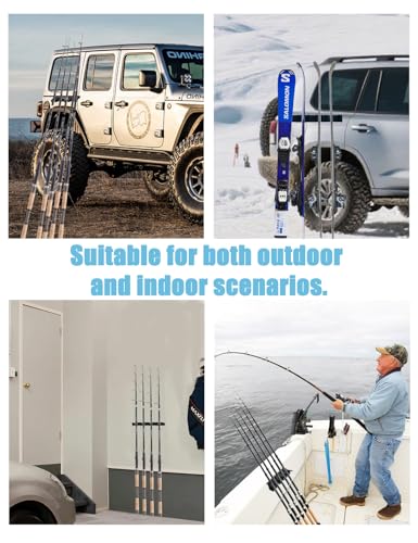 NebulaEdge Magnetic Fishing Rod Holders,for Car&Garage Portable Holder | (2 Pcs) Vertical & Horizontal Installation,Strong Magnetic, for Truck Stable Placement, Garage Ceiling Storage