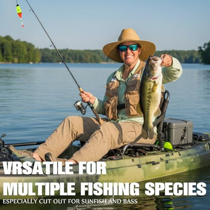 Shappy 6 Pcs Lighted Fishing Bobbers Floats 20 Pcs Glow Sticks Glow in The Dark Light up Slip Fishing Bobbers with Glowing Stick 10g/20g/30g Weight for Night Crappie Walleye Catfish