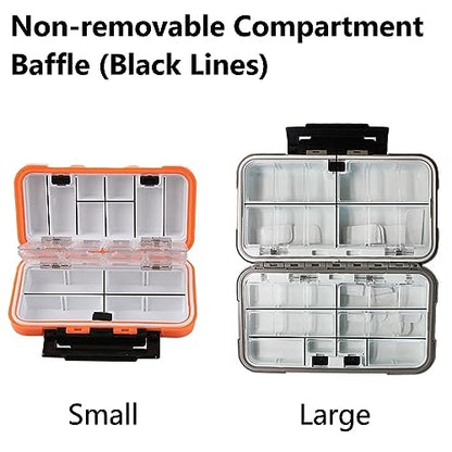 TopHomer Fishing Tackle Box, Waterproof Tackle Trays, Plastic Tackle Box Organizer with Removable Dividers Storage Lure Box for Lures - style: Small Orange