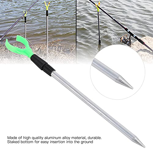 Fishing Rod Holder, Aluminum Alloy Telescopic Bank Stick with Y Head, Portable Ground Spike Rod Rest for Sea and Carp Fishing
