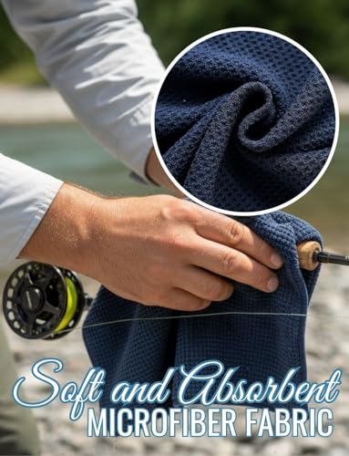 Embroidered Fishing Towels with Clip, Personalized Microfiber Towel Accessories for Fishing Lovers, 16x16 Inches, Pack of 2, Initial P - color: P