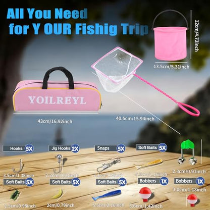 Collapsible Telescopic Fishing Rod and Reel Combo Push Button Small Fishing Pole Kit Beginner Youth Boys Fishing Starter Set Tackle - color: Camo Pink, size: 4.92FT