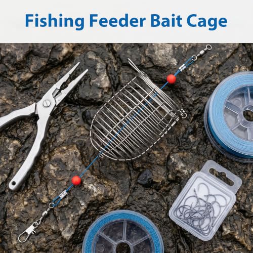 10pcs Fishing Bait Trap Cage Feeder, Baits Cage Basket Holder Coarse Lure Feeder Fishing Tackle Kit - size: Medium - 10 pcs, style: B Style Bait Trap