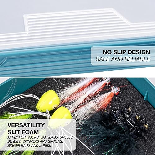 SF Fishing Tackle Box Tray 3600 Slit Foam Case Double Buckle Open Plastic Jig Box Heads Hooks Spinners Spoons Storage Tackle Tray 1Pack - style: 3602-1Pack