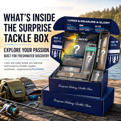 PLUSINNO Fishing Lures,Surprise Tackle Box Fishing Kit,Fishing Gear,Freshwater & Saltwater Bass Fishing Lures, Fishing GIfts For Men