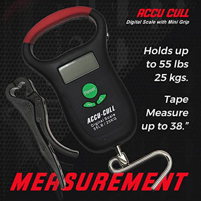 Fish Culling System Digital Fish Scale with Mini Fish Gripper - 2-in-1 Combo Pack Weighing Fishing Gear - Fishing Accessories and Fishing Equipment to Add in Fishing Tools Kit