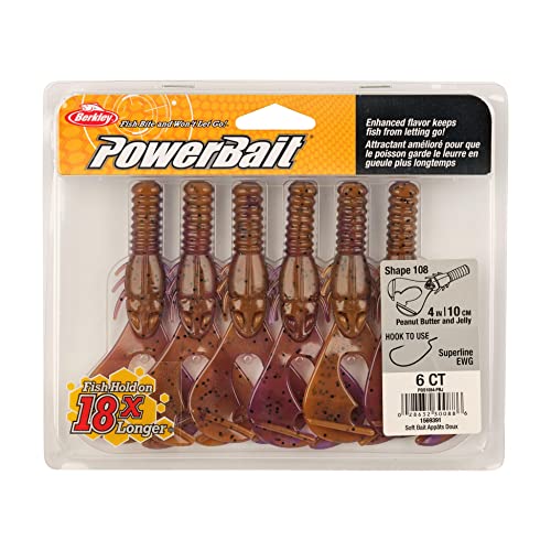 Berkley PowerBait Shape 108 Fishing Soft Bait - color: Peanut Butter and Jelly, size: 4"