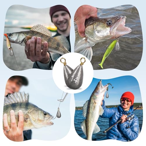 26Pcs Fishing Weights Sinkers Kit, Drop Shot Weights, Lead Fishing Weights for Saltwater Freshwater, Catfish Weights, Fishing Sinkers and Weights Assortment