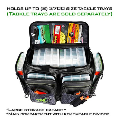KastKing Fishing Gear & Tackle Bags - Saltwater Resistant Fishing Bags - Fishing Tackle Storage Bags - color: B2: Large-Lunker(Without Trays, 19.7"x13"x10.6")-Blackout
