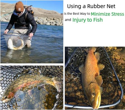 Rubber Fishing Net Replacement Hook Resist Fishing Nets for Fly Fish Landing Net, Trout Nets,Rubber Mesh Bag 4 Size - color: White, size: M:Fits Hoop15.7" - 17"|Net Dia. 15.7"|/Depth 17"