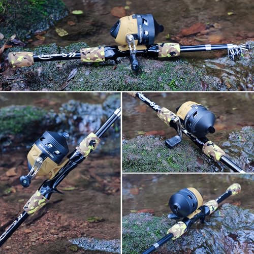 Sougayilang Kids Fishing Rod and Reel Combo,Light Weight Fishing Pole with Spincast Fishing Reel Tackle Bag Lures for Youth,Girls and Boys Good Starter Fishing Kit - color: Light Yellow