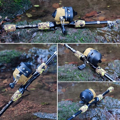 Sougayilang Kids Fishing Rod and Reel Combo,Light Weight Fishing Pole with Spincast Fishing Reel Tackle Bag Lures for Youth,Girls and Boys Good Starter Fishing Kit - color: Light Yellow