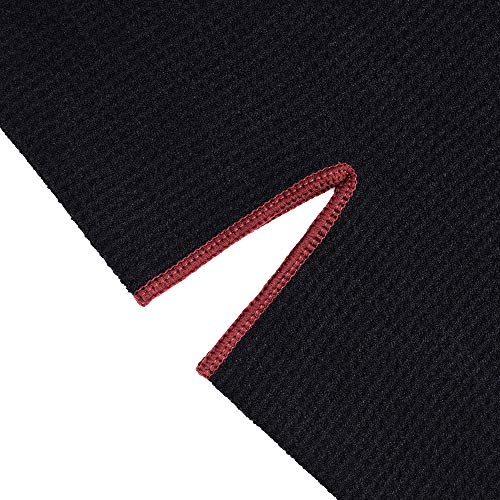 Mile High Life | Pro Tour Caddy Towel | 17" x 40" with 8" Center Slit | Premium Microfiber Waffle Texture - color: Black Red, size: 17" x 40"