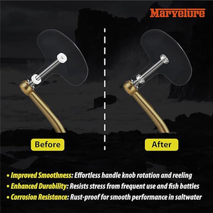 Fishing Reel Knob Accessory Kit 2Pcs Pre-Lubricated Miniature Stainless Steel Ball Bearings Shielded on Both Sides for Shimano, Daiwa and Penn Reels - size: 4 * 9 * 4 mm (1 Pc) + 5 * 9 * 3 mm (1 Pc)