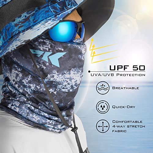 KastKing Sol Armis Neck Gaiter - UPF 50 Face Mask - UV Sun Protection Mask for Men & Women, Fishing, Hiking - color: J: Boulder Camo Shale, size: One Size