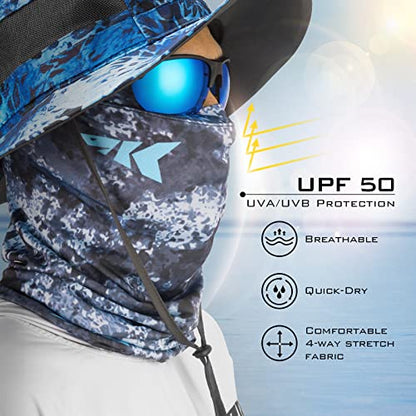 KastKing Sol Armis Neck Gaiter - UPF 50 Face Mask - UV Sun Protection Mask for Men & Women, Fishing, Hiking - color: J: Boulder Camo Shale, size: One Size