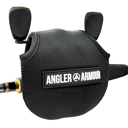 Angler Armour Baitcast Reel Cover | Baitcaster Sleeve | Fishing Reel Pouch | Low Profile Baitcasting Reel Protector | Neoprene Reel Case | 50 100 200 Series Baitcast Covers - color: Black