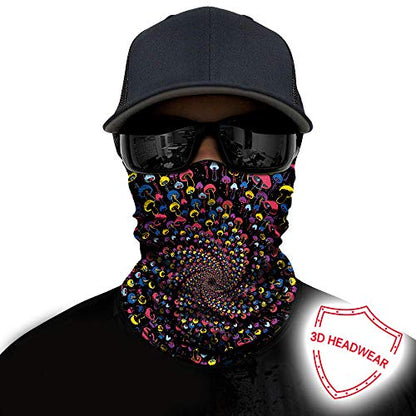 Obacle Seamless Face Mask Rave Bandana Men Women for Dust Sun Wind Protection - color: Mushroom Colorful