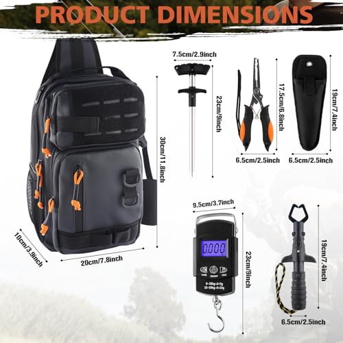 Hikary Fishing Backpack with Tackle Boxes,Fishing Tool Kit,Lightweight Outdoor Water-Resistant Fishing Shoulder Bag with Rod Holder Fisherman Gift Saltwater Freshwater - color: Black