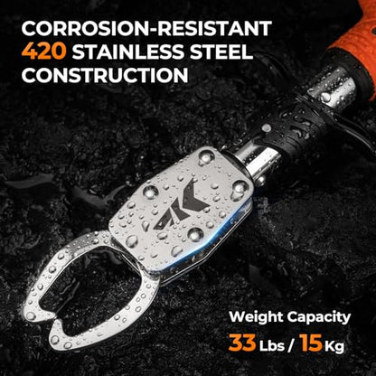 KastKing Paradox 11’’ Pistol Lip Grip, Corrosion-Resistant 420 Stainless Steel, Ergonomic Non-Slip Elastomer Handle, Easy-to-Use Trigger, Spring-Loaded Jaws for a Firm and Safe Hold - style: B: 11'' Pistol Lip Grip