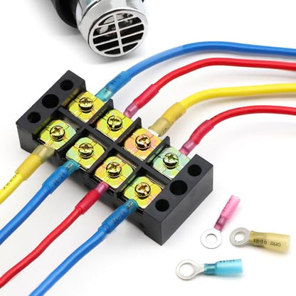 260Pcs Heat Shrink Wire Connectors Kit - Marine Automotive Electrical Connectors - Crimp Terminal Set for Electrical Wiring - Waterproof Fork Spade Ring Butt Connector Assortment