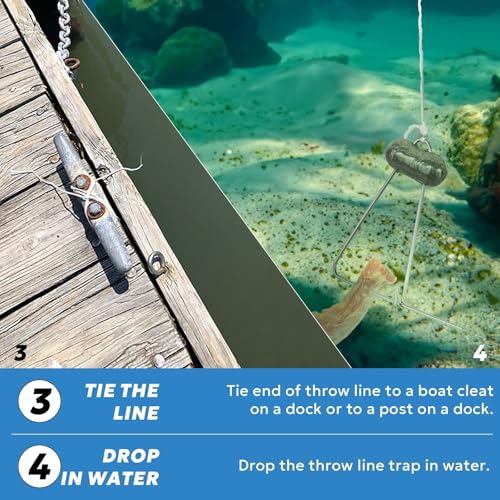Crab Throw Line Length 30FT/9.14M with 4OZ Lead Weight Crab Trap Line Kit 3PCS/6PCS - style: Ctl007-3