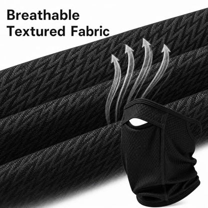 Sun Protection Face Mask with Neck Cover, Cooling Breathable Ear Loop Neck Gaiter for Fishing Cycling Running - color: Black