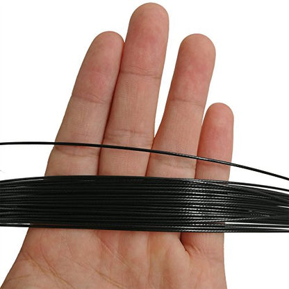 Fishing Wire Leaders for Saltwater: 30pcs Stainless Steel Line Leaders Nylon-Coated 19" - 100 LB High Strength Wire Rig for Shark Barracuda Pike Fishing - color: Black