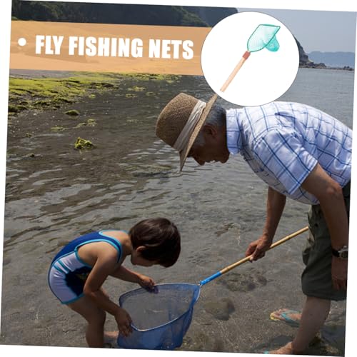 WOONEKY Wood Handle Fishing Net 30cm Large Mesh Catching Netting Sturdy Fish Landing Net for Household and Outdoor Fishing Accessories