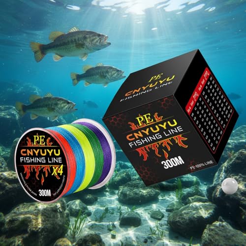 Braided Fishing Line-8 Strands PE Superline,300M/328Yds,High Sensitivity Multicolor Braid