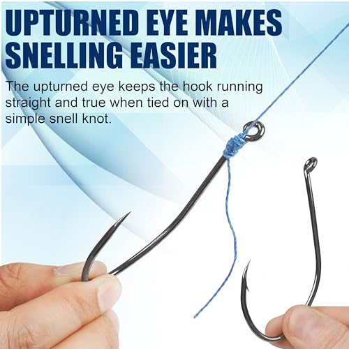Catfish Hooks Big River Bait Hooks, 80pcs Live Cut Bait Fishing Hook Beak Offset Octopus Trotline Hook Catfishing Tackle Gear for Saltwater Freshwater Fishing - size: 10#-80pcs
