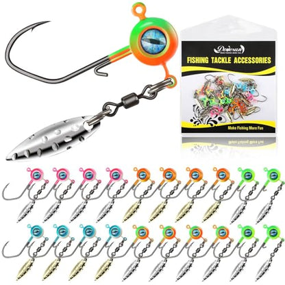 Dovesun Crappie Jig Heads for Fishing Underspin Jig Heads for Crappie Walleye Bluegill Ice Fishing 20pcs/25pcs 1/32oz, 1/16oz, 1/8oz - color: Underspin-1/16oz*20pcs