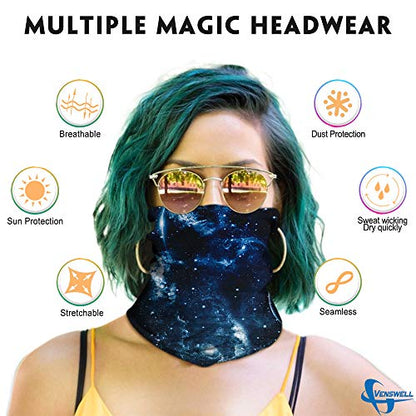 Venswell Neck Gaiter Face Mask Men Women,Seamless Bandana Rave Face Cover Scarf Mask,Balaclava,Headband, Head Wrap,Headwear - color: A-3-lightning