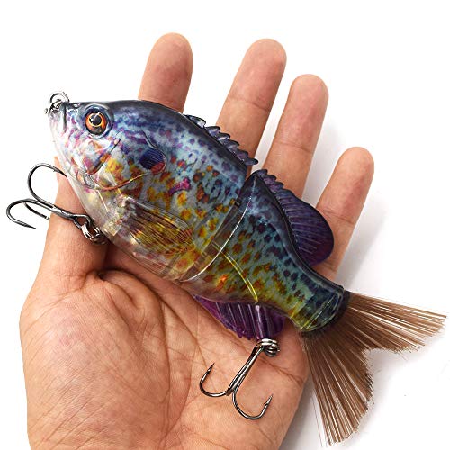 5.9in Multi Jointed Swimbait Fishing Lures Bait,2 Segment Big Giant Sinking Fishing Bass Lures,Crankbaits Swimbaits with Treble Hook - color: 5.9in,1.94oz-Color E