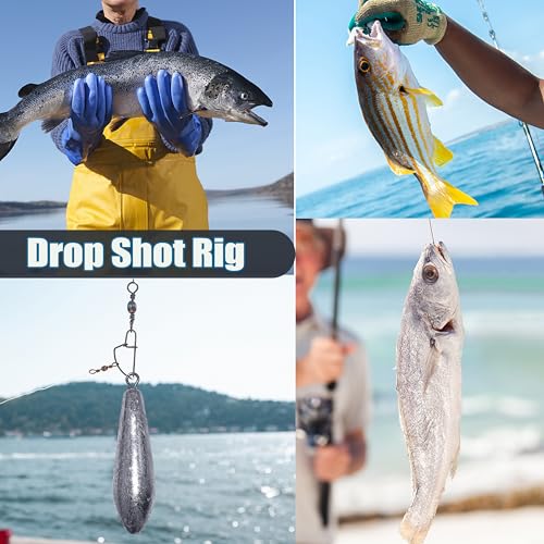 Drop Shot Fishing Weights Sinkers for Saltwater Freshwater Fishing - style: 1 Ounce-10pcs