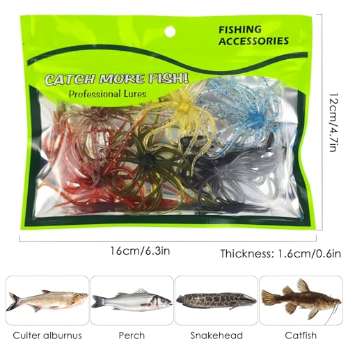 6 Pcs Soft Urchin Lures Fishing Saltwater Slow Floating Lures for Bass Trout Crappie - color: 3.54in/0.1oz