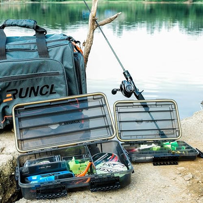 RUNCL Fishing Tackle Box, Waterproof Tray for Jigs Lures, Thicker Floating Tackle Utility Box with Adjustable Dividers, 3600/3700/Large 3700 Size - color: 2PCS 3600