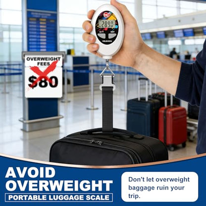 SNAIL TRAIL 100 lbs (45 kg) Digital Luggage Scale, Portable Suitcase Weigher, Travel Bag Weight Scale, Handheld Baggage Weigh Machine, Gift for Travelers - color: White