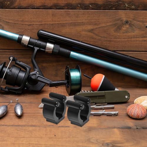 10Pcs Fishing Rod Holder Clips with Screws Wall Mount Fishing Rod Rack Clip for Storage Pool Cue Holder Clamps for Cue Storage Space Saving Display for Home or Retail