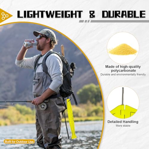 Fish Measuring Board, 32-Inch Foldable Fish Ruler with Lanyard Eyelet, Lightweight Bump Board for Boat and Kayak, Folds to 16 Inches, Dual-Sided Inch/CM Scale, Yellow