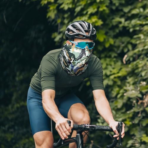 SATINIOR Summer Camo Neck Gaiter UV Protection Cooling Face Mask Sun Hood Bandanas for Men Women Sunscreen Breathable Bandana - style: Hunting Style
