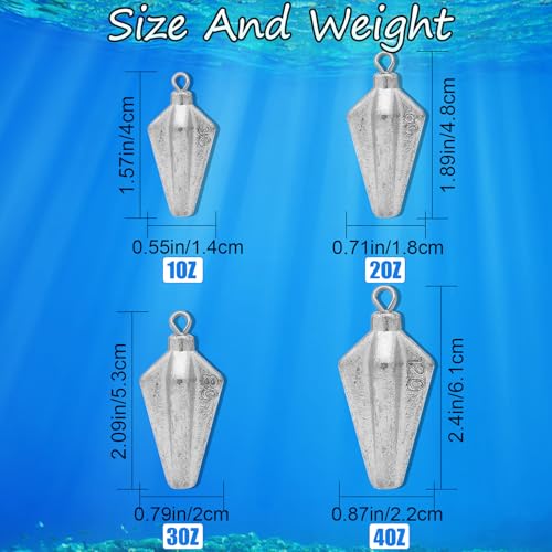 Fishing Pyramid Weights Rhombus Quadrangle Lead Triangle Fishing Sinkers | Surf Fishing Sinkers for Ocean Saltwater Fishing Casting Gear Tackle 1oz 2oz 3oz 4oz - size: 3oz-6pcs