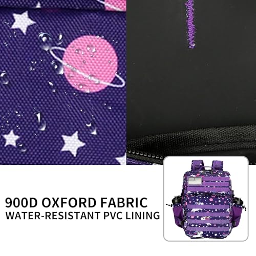Lovelinks21 25L Tactical Military Backpack Small Travel Rucksack for Men and Women Assault Pack Bug Out Bag Molle Daypack Gym Backpack with Bottle Holder (Purple Pony) - color: Purple Pony