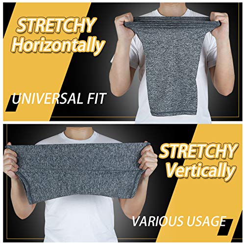 TICONN Neck Gaiter Face Cover Scarf, Neck Warmer Breathable Sun & Wind-proof for Skiing Fishing Hiking Cycling - color: Heather Black-2pk, style: Quick Dry