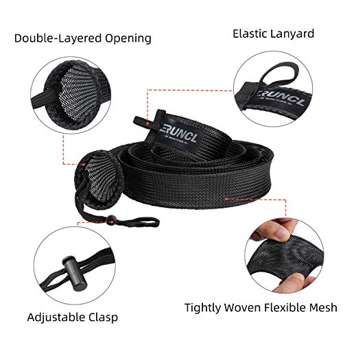 RUNCL Fishing Rod Sleeves & Reel Bags, Spinning/Casting Rod Socks & Spinning/Baitcasting Reel Covers - Protection Solution, Space Saver, Perfect Storage - Fishing Pole Sleeves & Reel Pouch (2 Pack) - color: Casting Rod Sleeves*2pcs+Reel Bags*2pcs,(Black)