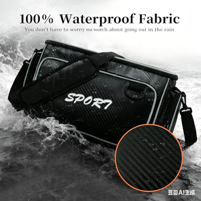 Fishing Tackle Box, Waterproof Tackle Trays for Saltwater & Freshwater - Fishing Gear Shoulder Bag For Men (Tackle Boxes Not Included) - color: Black Grey