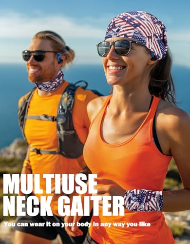 JHYWELL Cooling Neck Gaiter Face Mask, UV Protection Masks Gator, Windproof Bandana for Skiing, Fishing, Hiking, Cycling - color: Flag Design